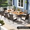 Outdoor 9-Piece Patio Dining Set – Acacia Wood Square Table with Umbrella Hole
